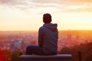 Young man looking into the distance